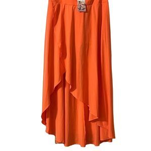 HALARA Asymmetrical Skirt in Vibrant Orange